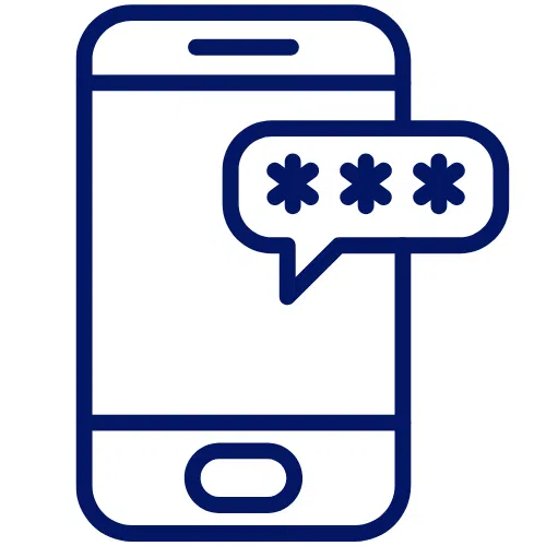 Line drawing of a smartphone displaying a chat bubble with three asterisks inside, indicating a censored or hidden message.