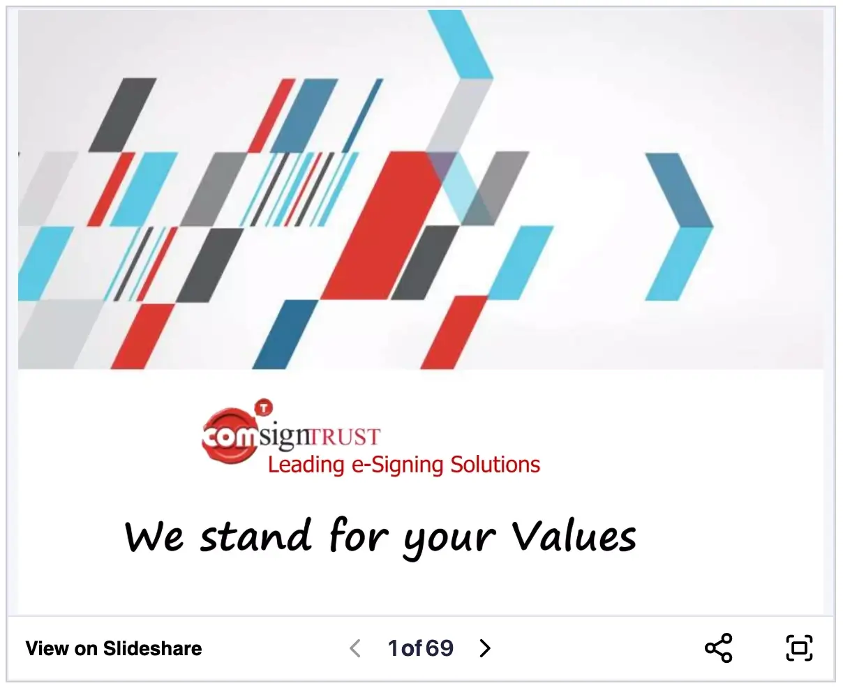 Digital Signatures solution by ComsignTrust - preview