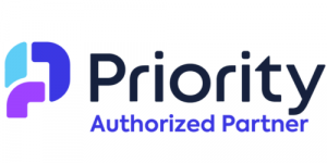 Priority Authorized Partner logo featuring a geometric icon on the left and the words "Priority Authorized Partner" in bold and regular font styles.
